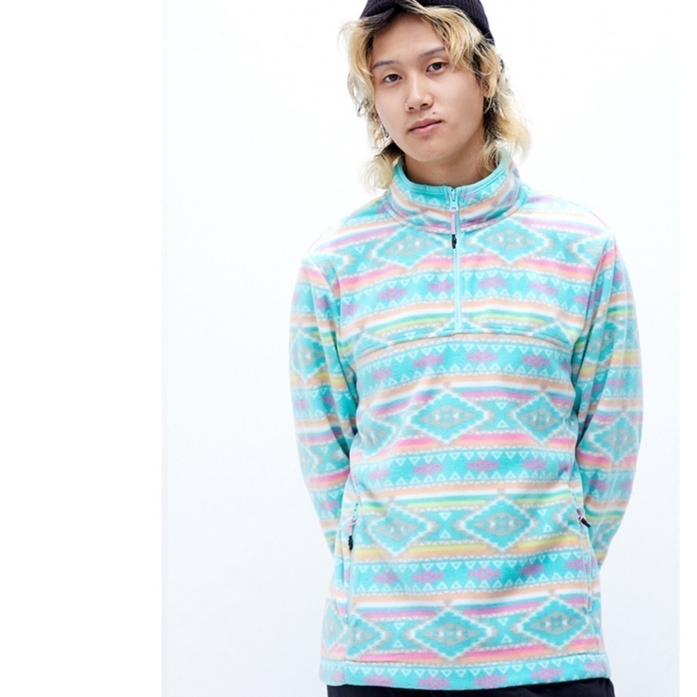 Chubbies Recycled Flame Commander 1/4 Zip Sweatshirt Size Large
